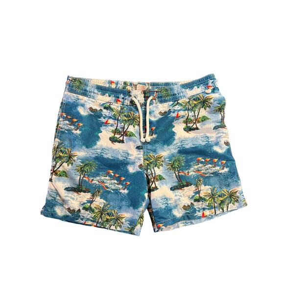 Merona Swim Trunks Men's Medium Target 5.5" Islands Tropical Palm Tree Pattern - Picture 1 of 5